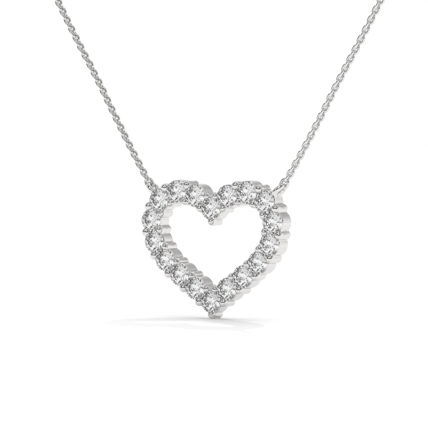 1.03 CTW Open Heart Pendant Necklace