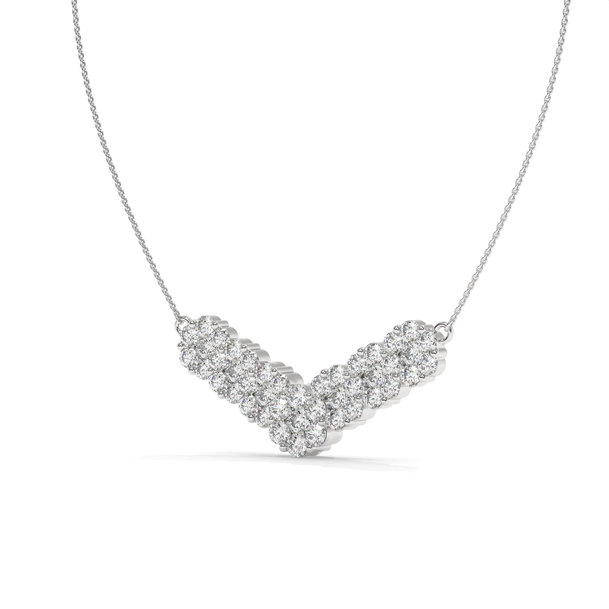 1.52 CT Diamond Chevron Pendant Necklace