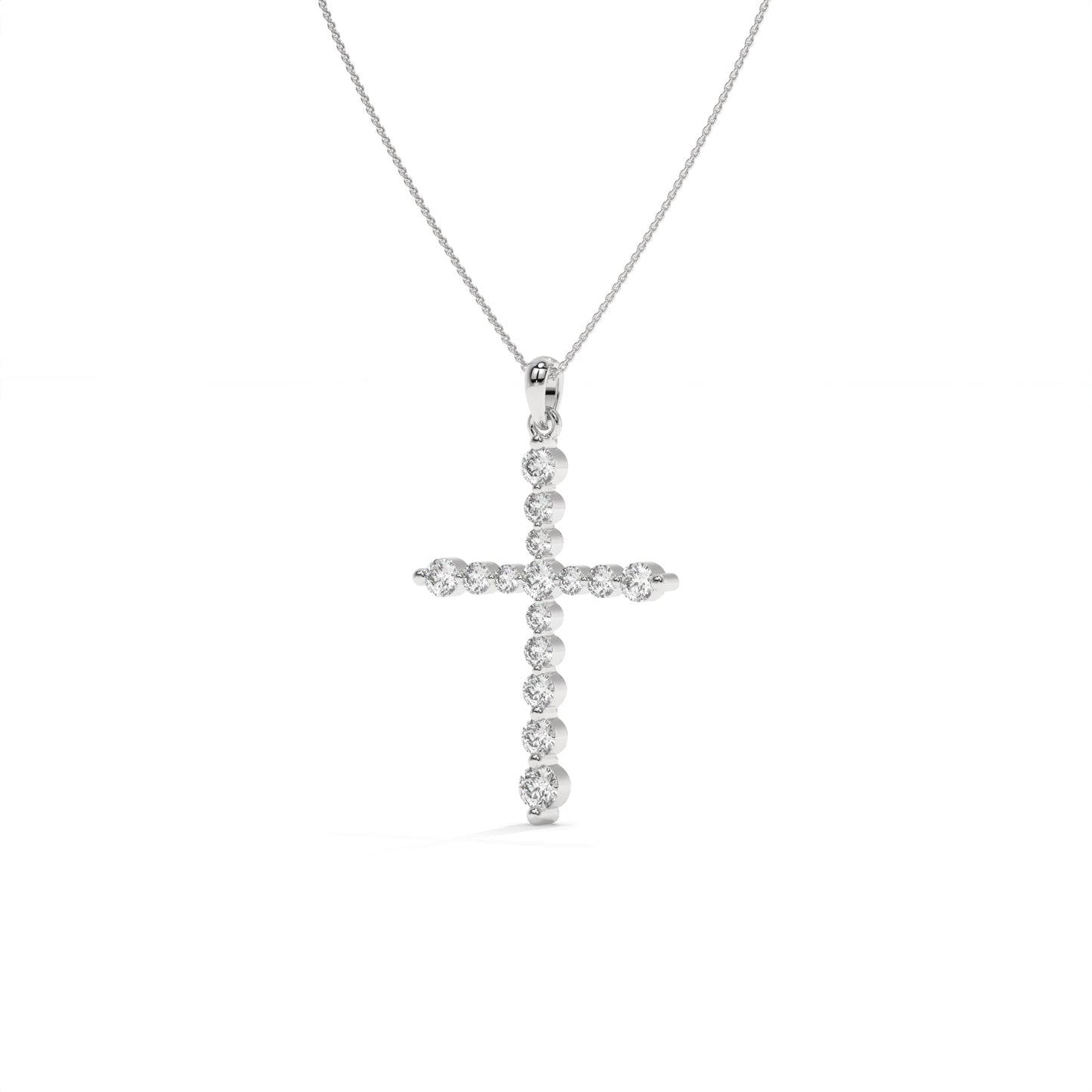 1.00 CTW Diamond Cross Pendant Necklace
