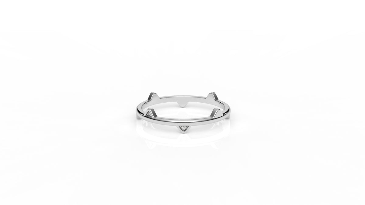 Silver ring with a small diamonds GLAM NYC