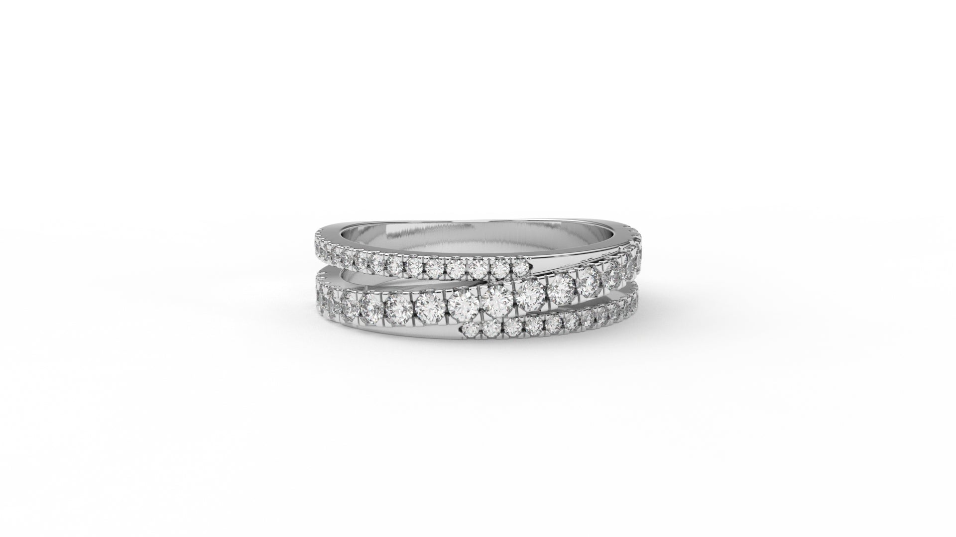 0.67 CTW Diamond Triple Row Wedding Band
