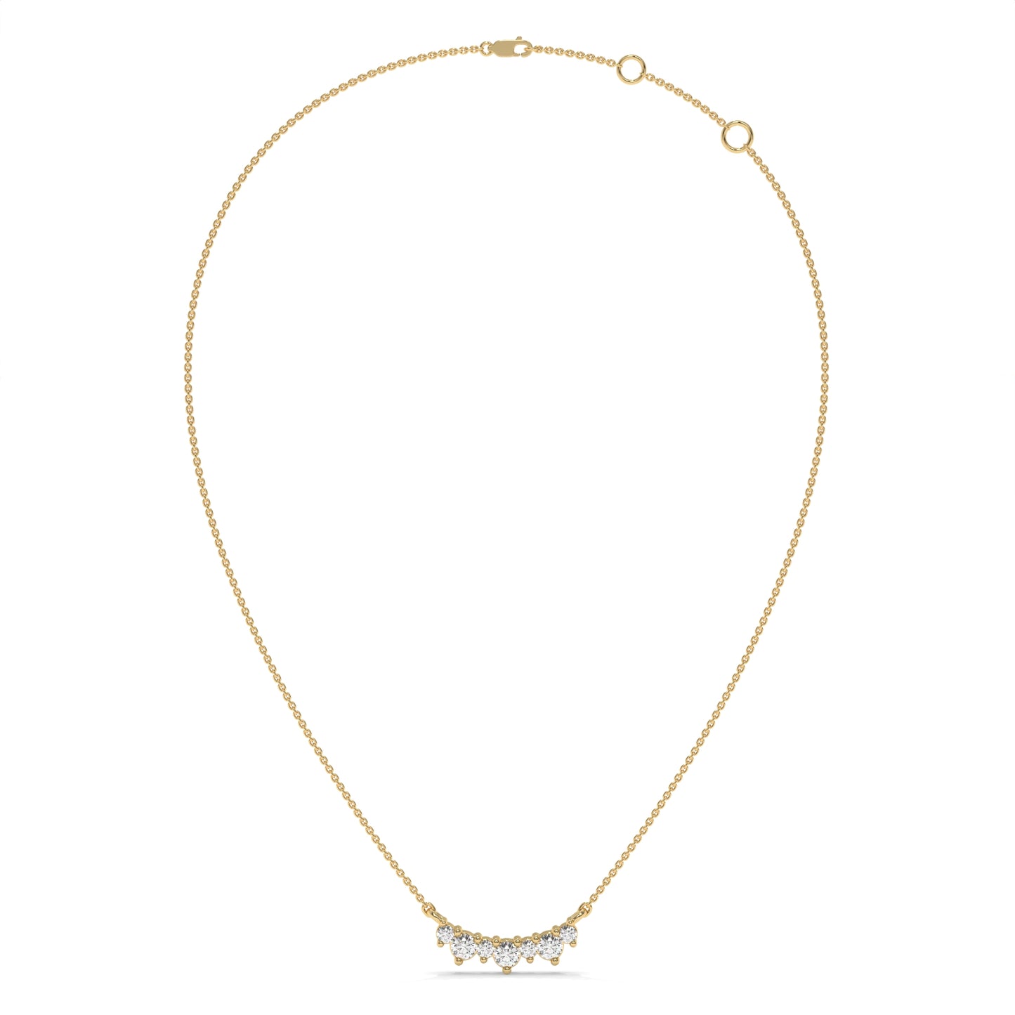 Dainty Diamond Wave Pendant Necklace – 0.17 CTW