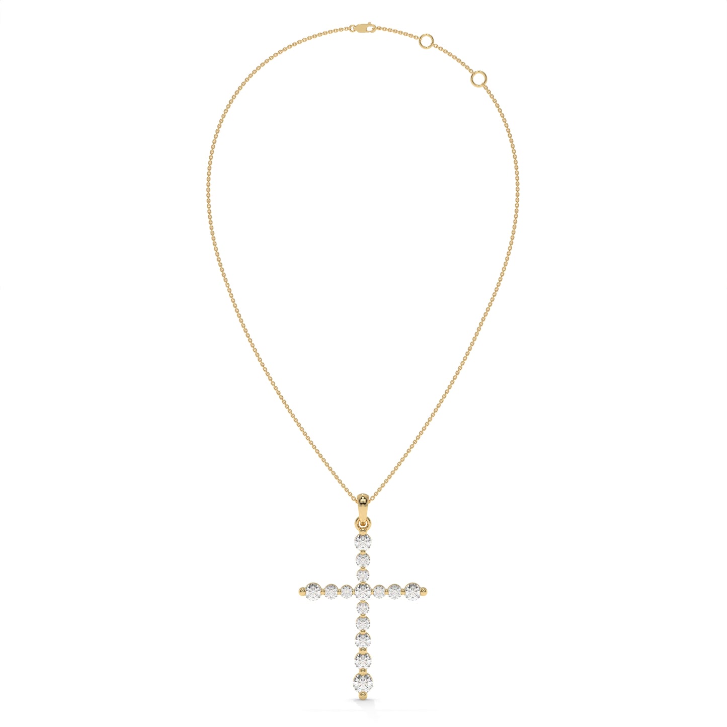 1.00 CTW Diamond Cross Pendant Necklace