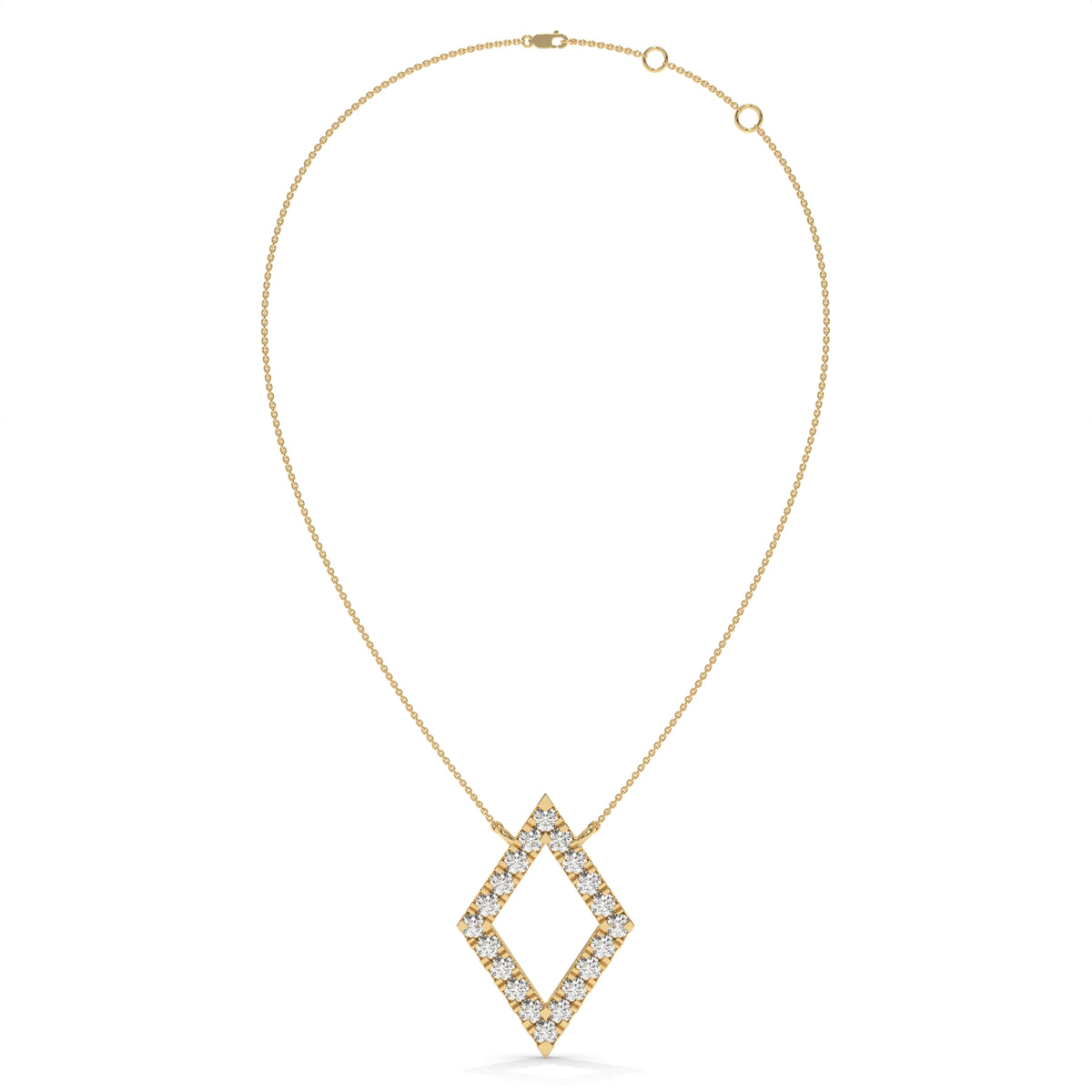 1.16 CT Diamond Open Kite Pendant Necklace