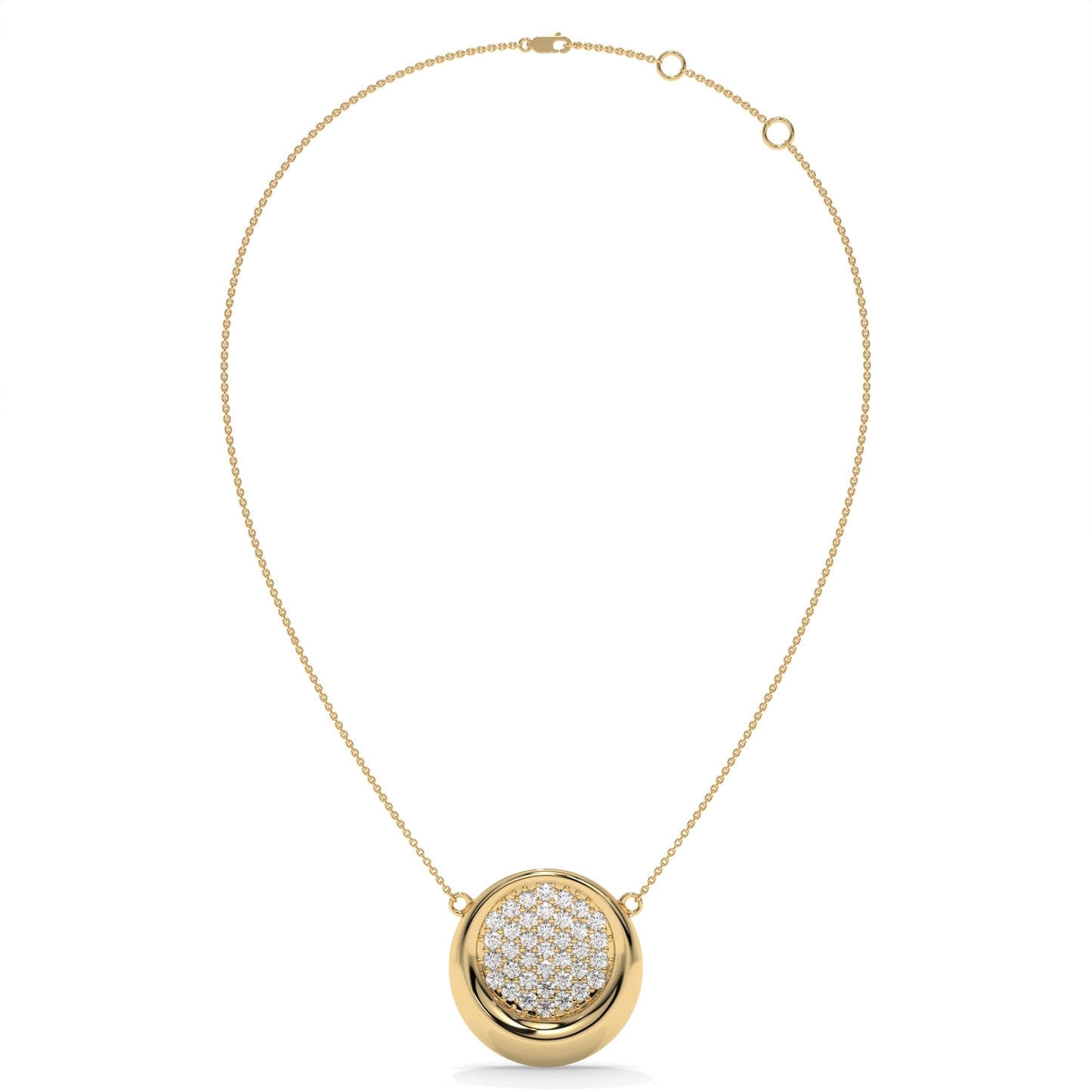 Round Cluster Diamond Pendant Necklace – 0.56 CTW