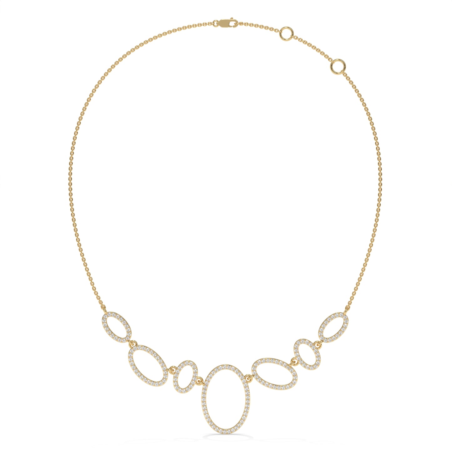 Oval Halo Diamond Statement Necklace – 1.64 CTW