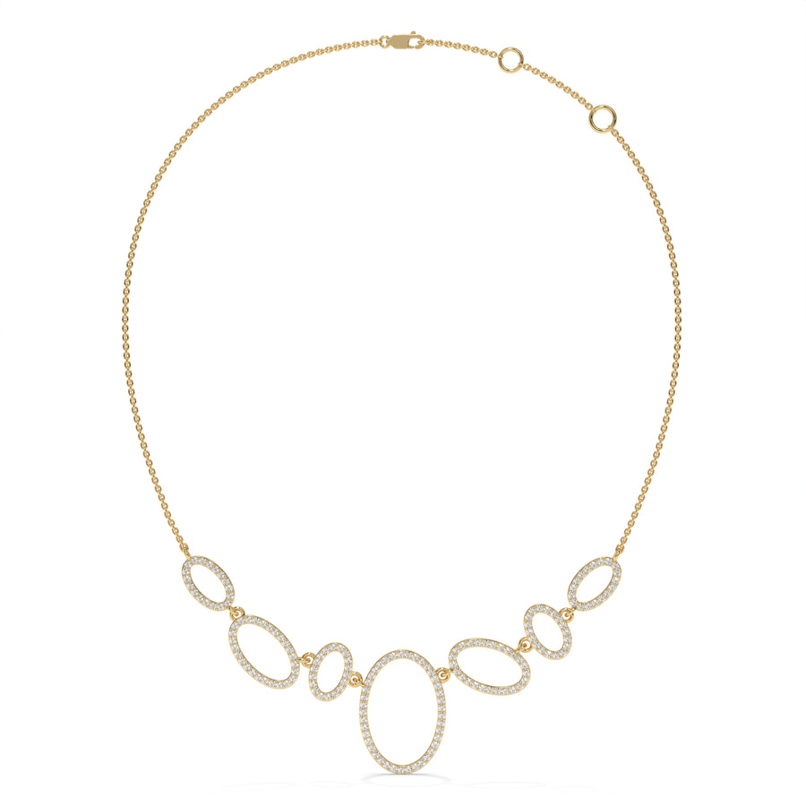 Oval Halo Diamond Statement Necklace – 1.64 CTW