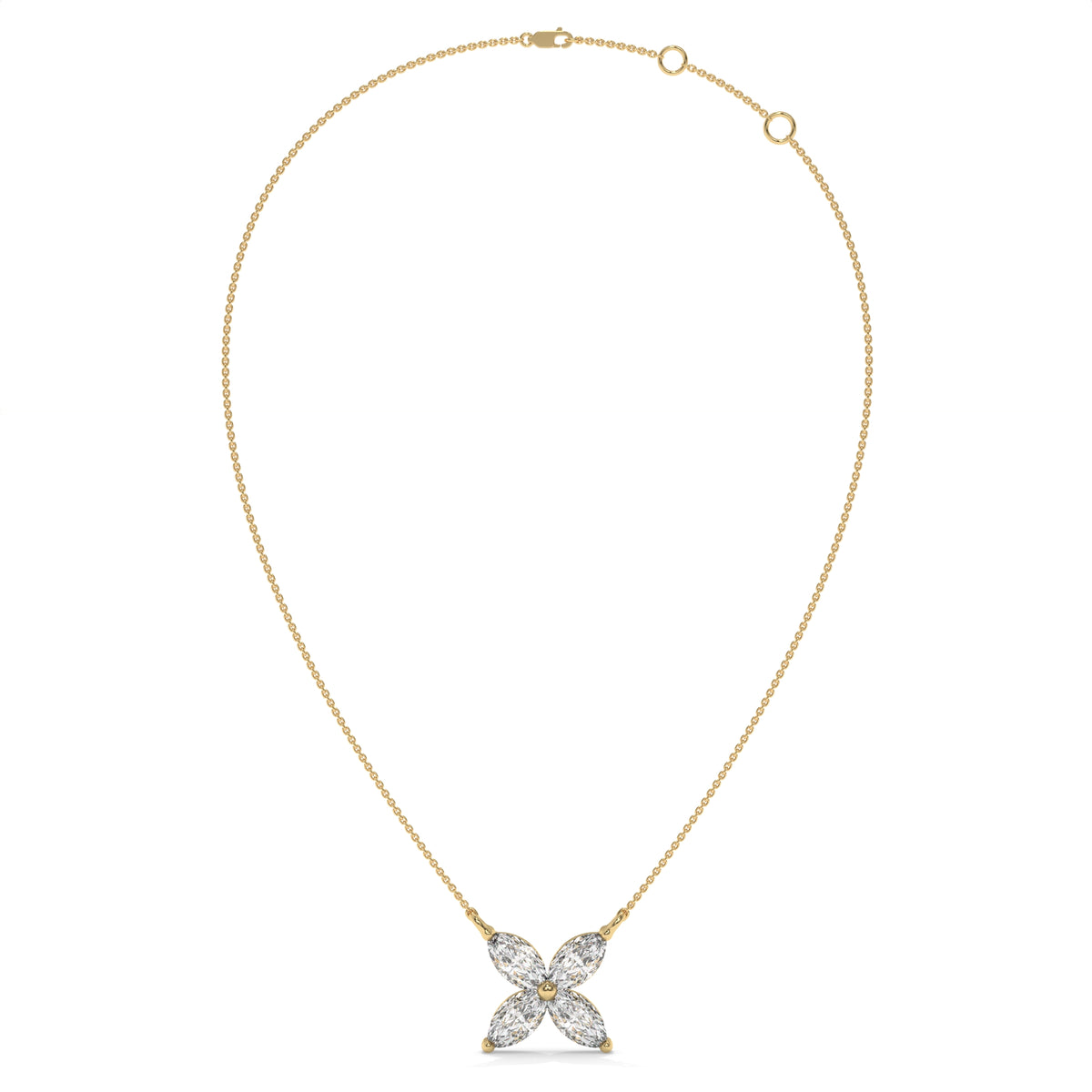 1.00 CT Marquise Diamond Butterfly Pendant Necklace