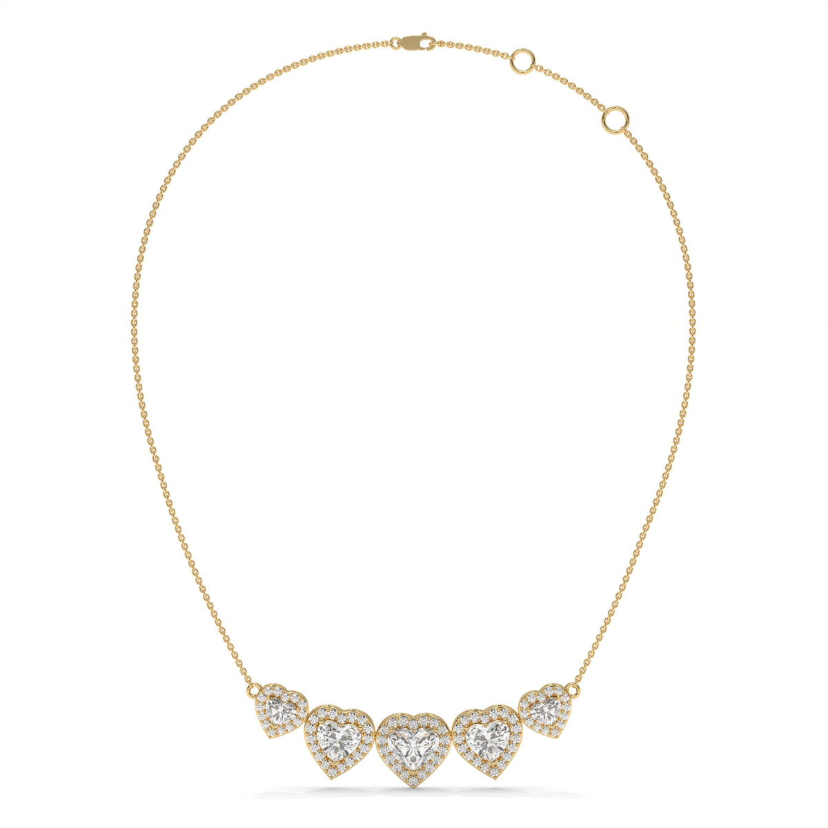 4.40 CTW Multi-Heart Lab-Grown Diamond Necklace