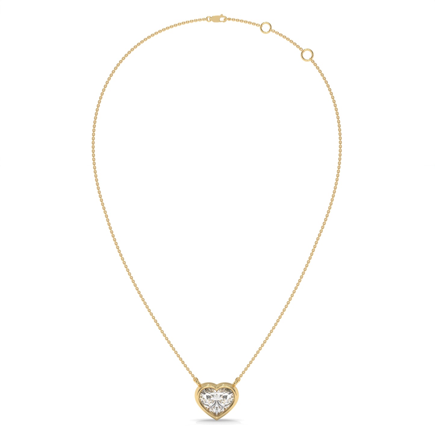 1.52 CTW Heart Solitaire Pendant Necklace