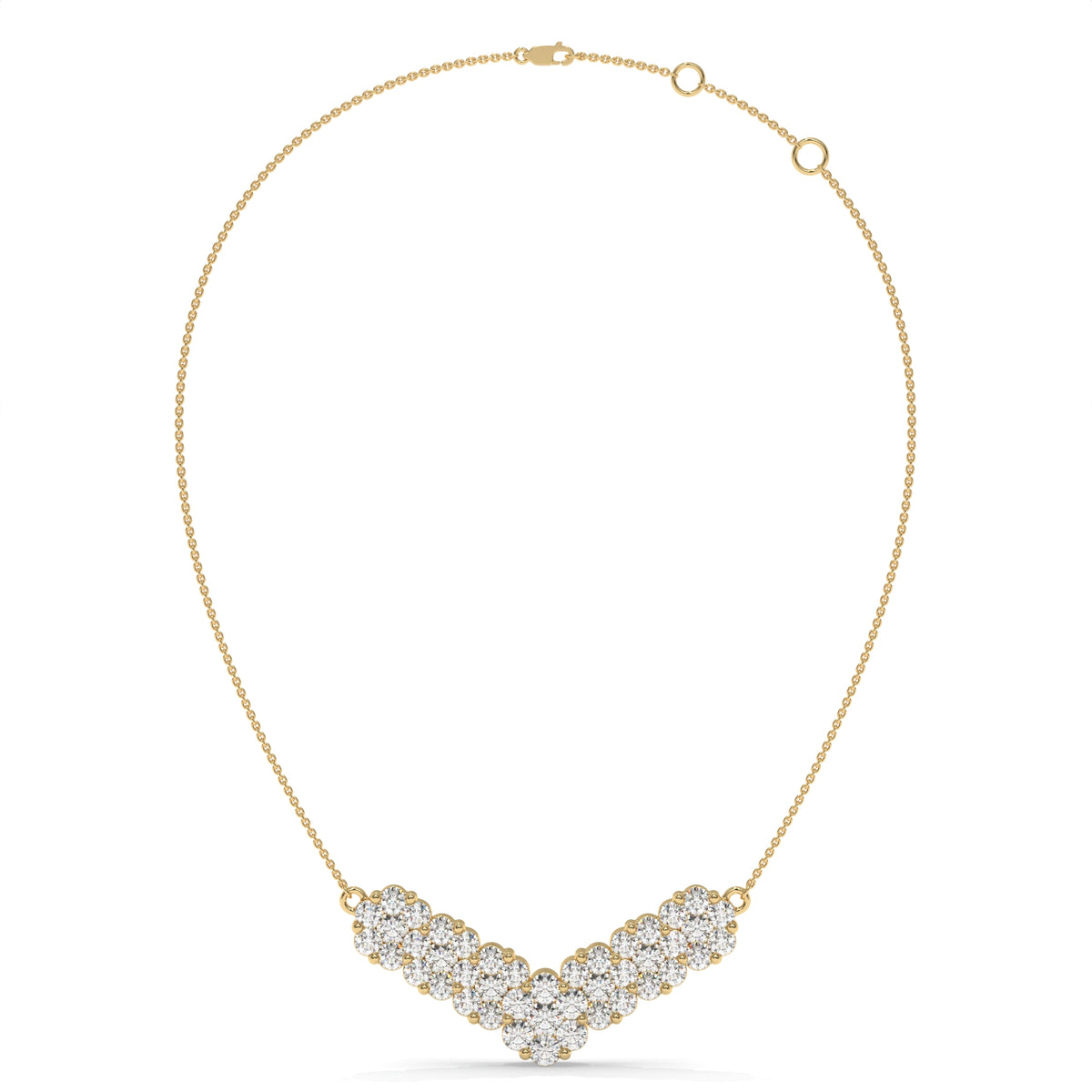 1.52 CT Diamond Chevron Pendant Necklace