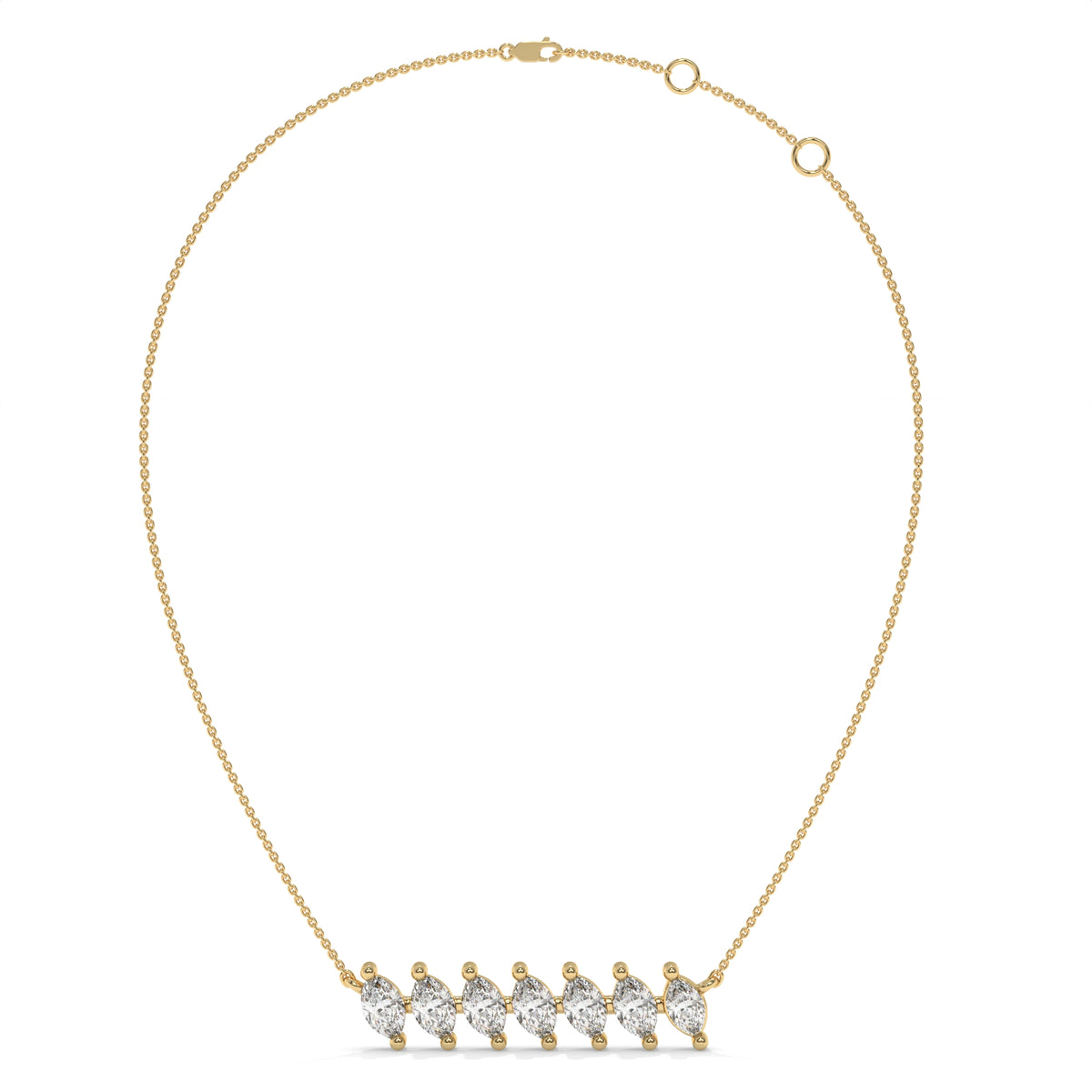 0.84 CT Marquise Diamond Bar Pendant Necklace