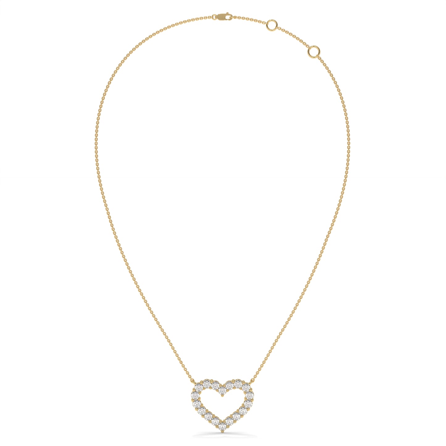 1.03 CTW Open Heart Pendant Necklace