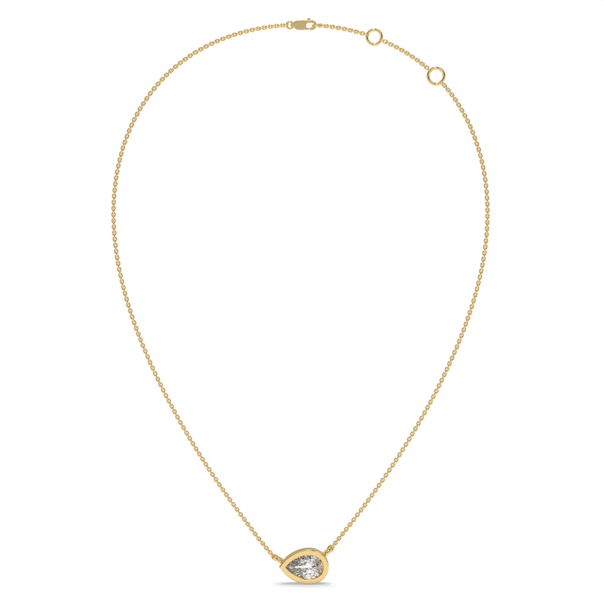 0.49 CT Pear Shaped Diamond Pendant Necklace