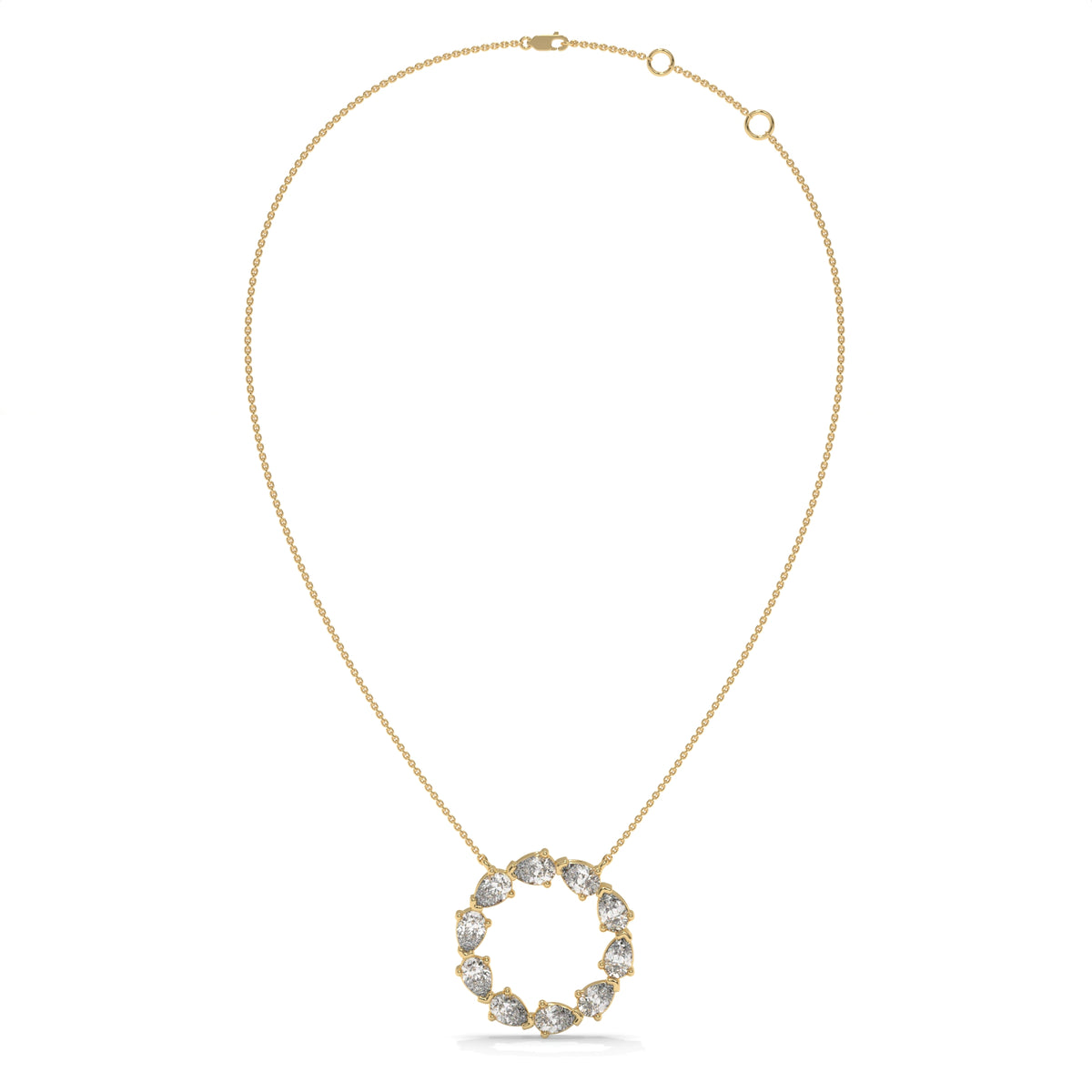 1.00 CT Diamond Open Circle Pendant Necklace