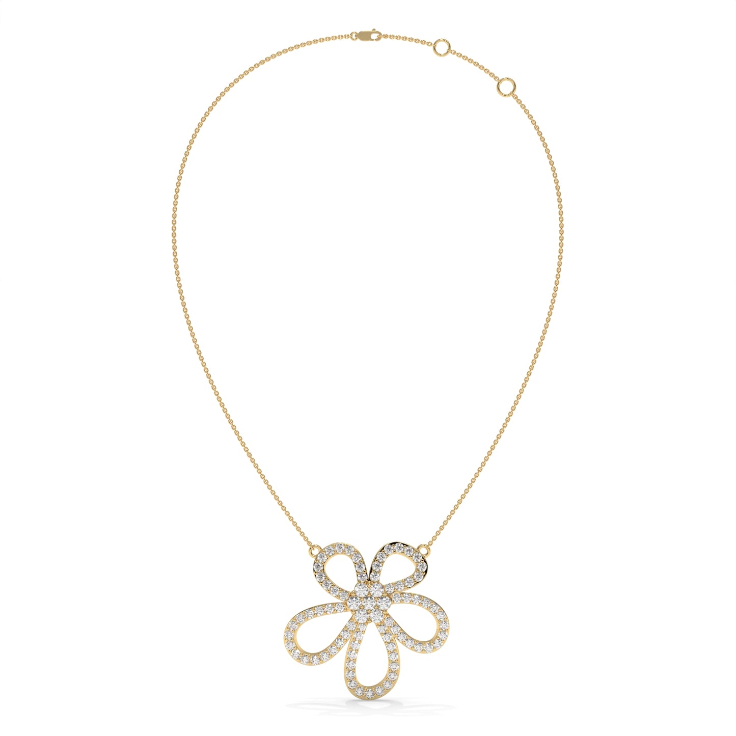 Floral Diamond Pendant Necklace – 0.94 CTW