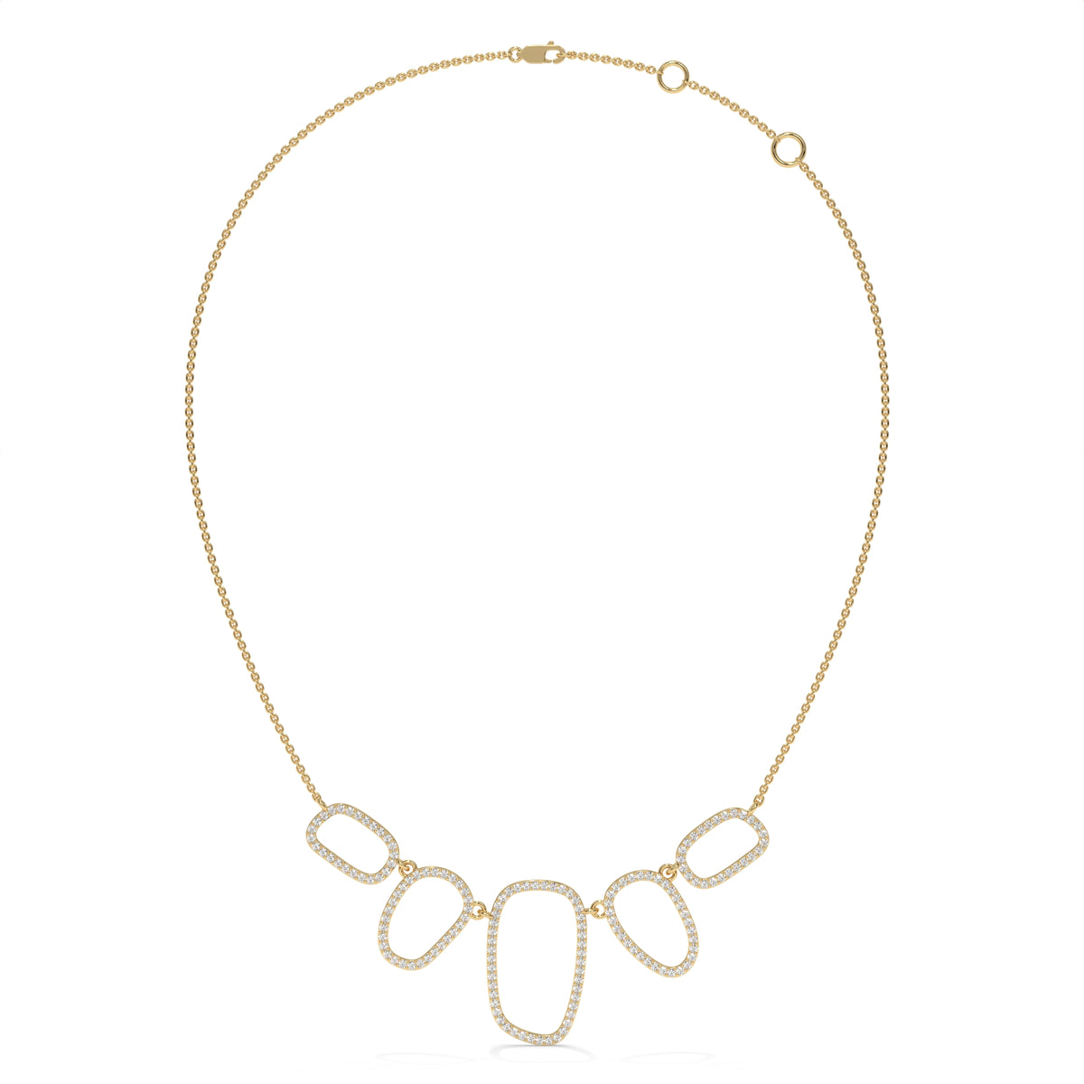 1.57 CT Diamond Multi-Shape Statement Necklace