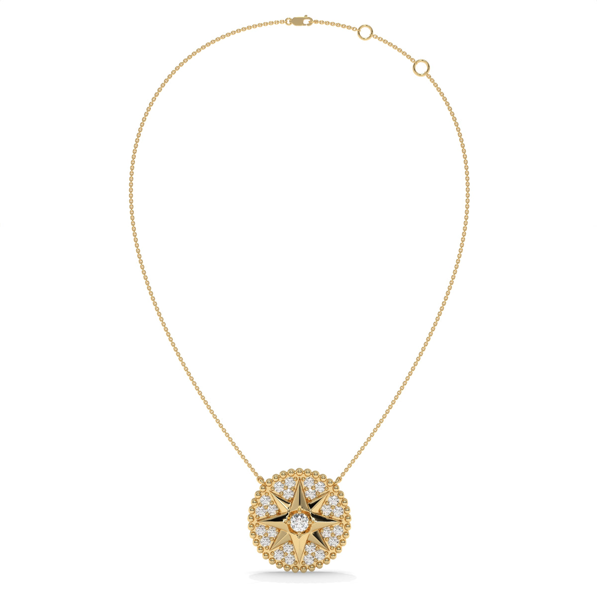 0.62 CT Diamond Star Pendant Necklace