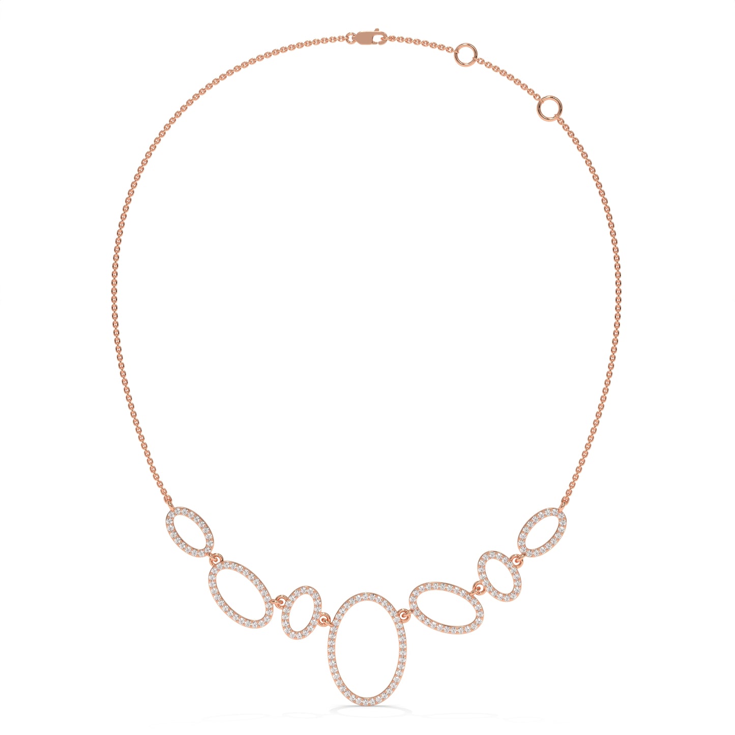 Oval Halo Diamond Statement Necklace – 1.64 CTW