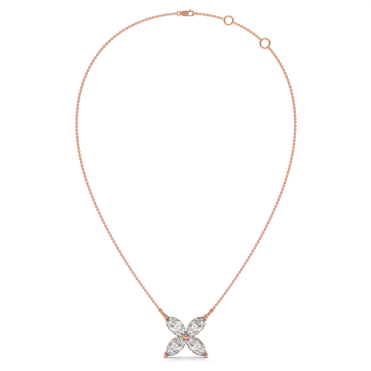 1.00 CT Marquise Diamond Butterfly Pendant Necklace