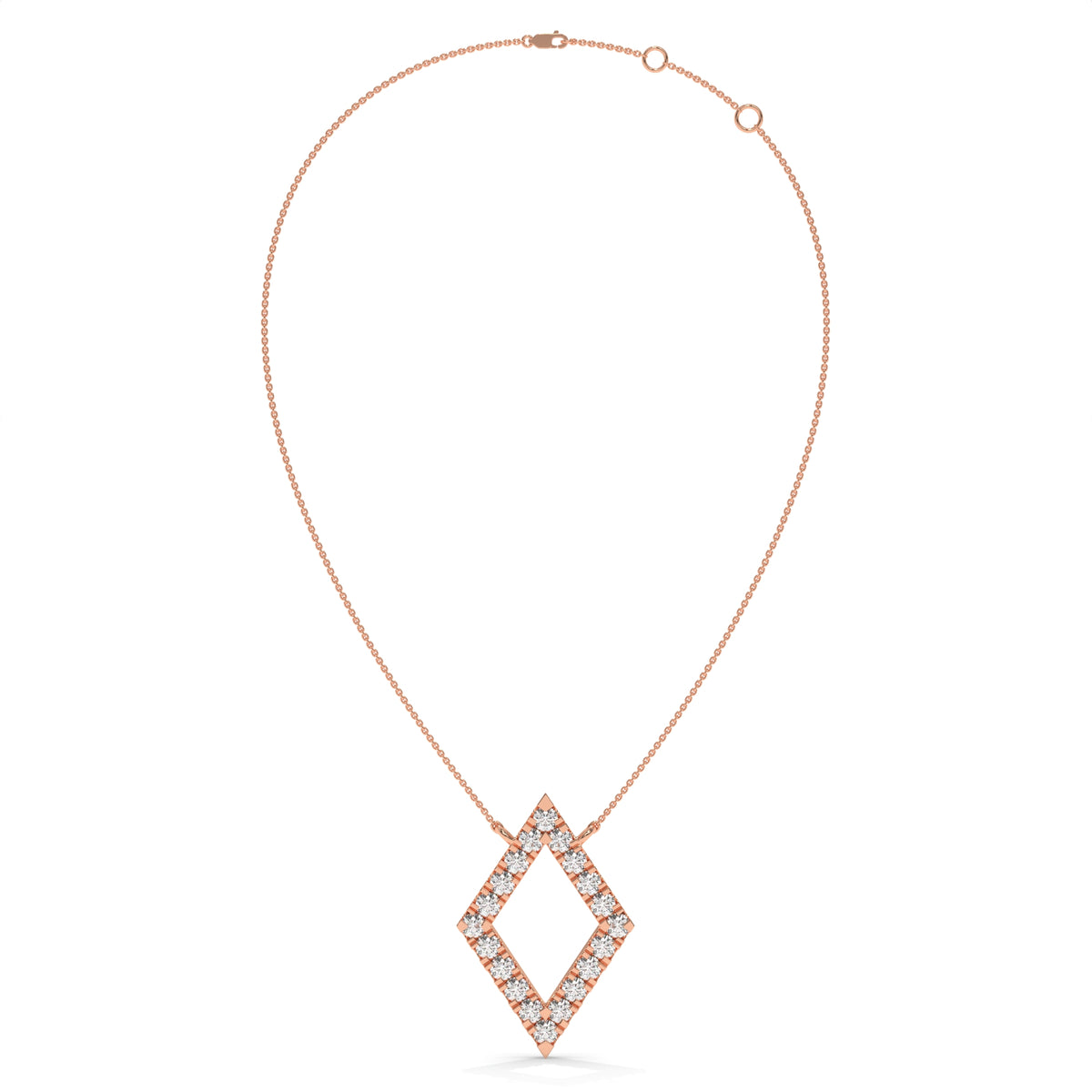 1.16 CT Diamond Open Kite Pendant Necklace