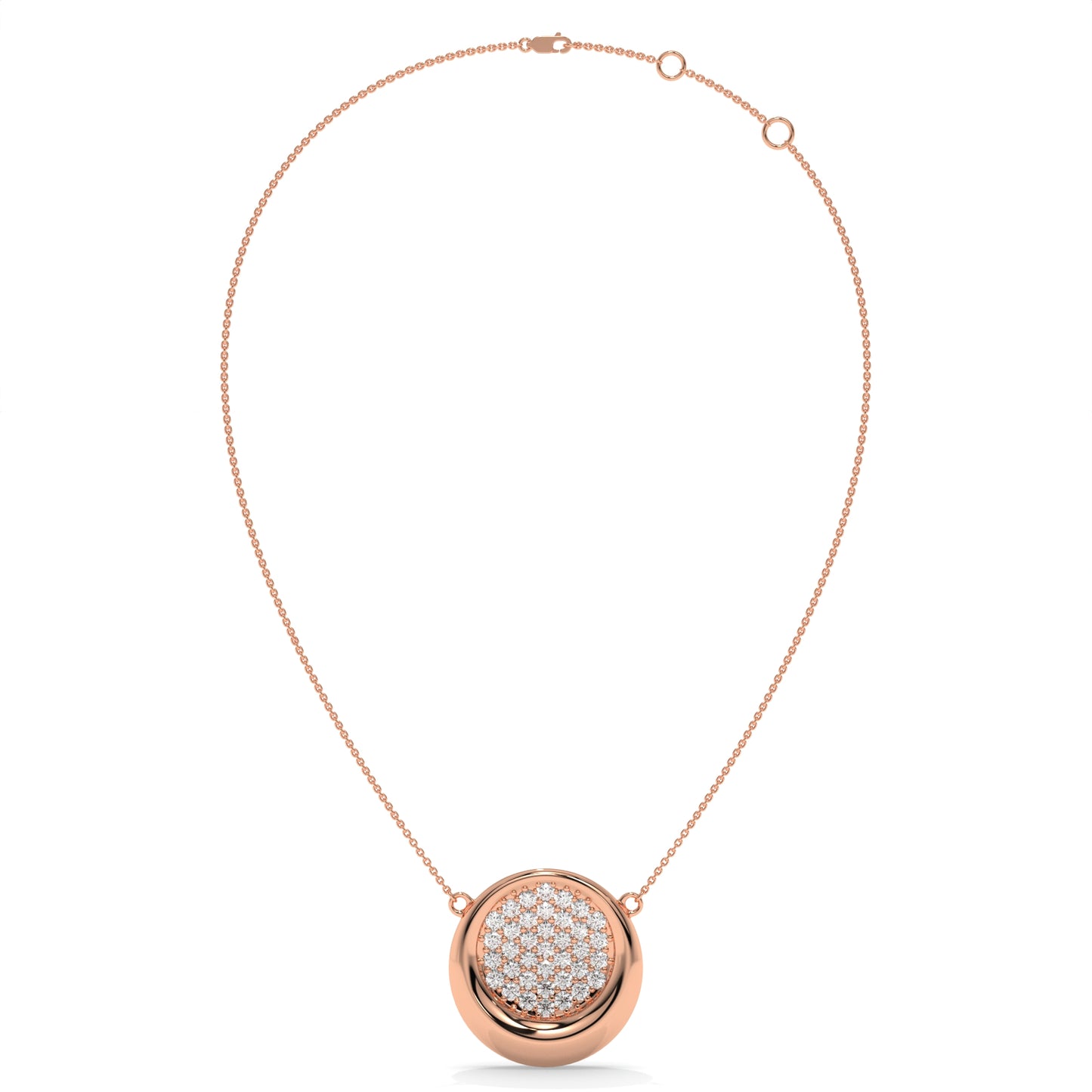 Round Cluster Diamond Pendant Necklace – 0.56 CTW