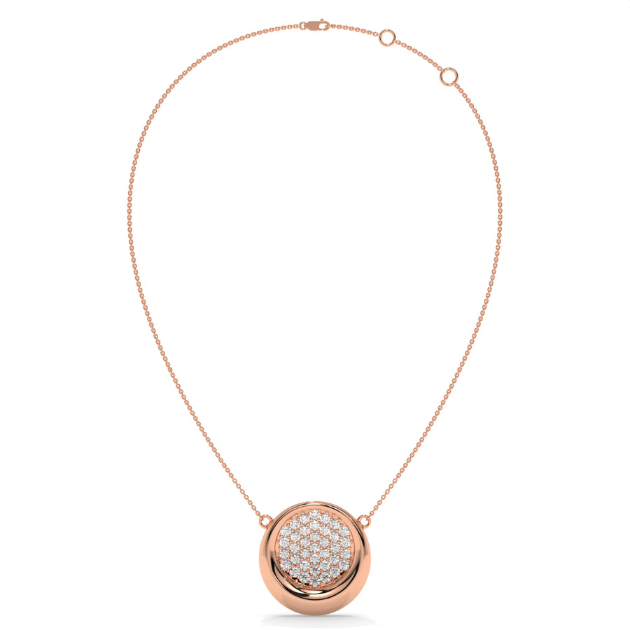 Round Cluster Diamond Pendant Necklace – 0.56 CTW