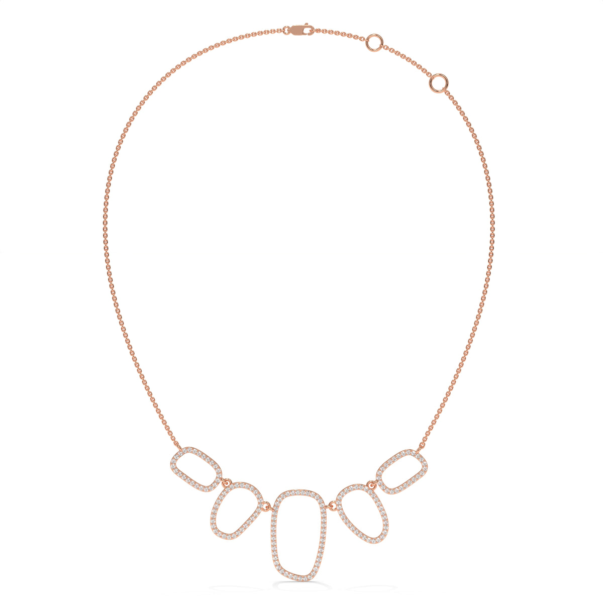 1.57 CT Diamond Multi-Shape Statement Necklace