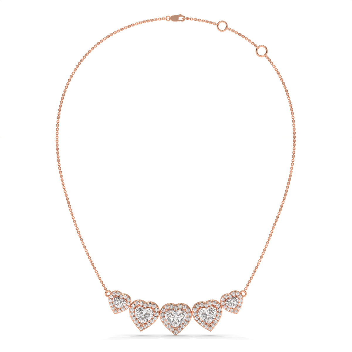 4.40 CTW Multi-Heart Lab-Grown Diamond Necklace