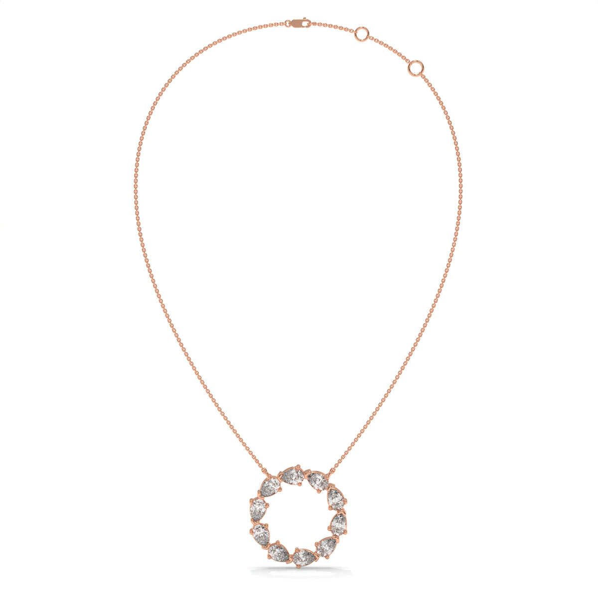 1.00 CT Diamond Open Circle Pendant Necklace