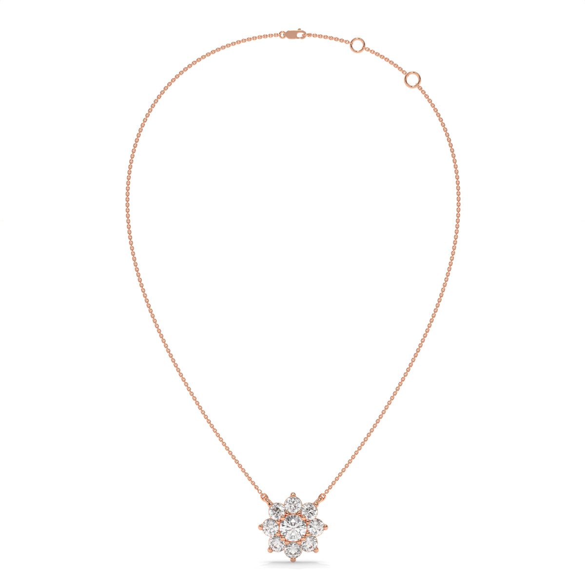 0.93 CT Diamond Starburst Pendant Necklace