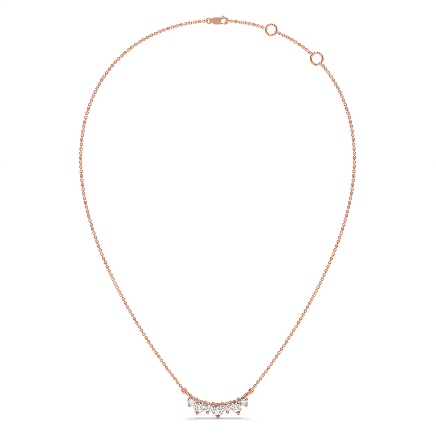 Dainty Diamond Wave Pendant Necklace – 0.17 CTW