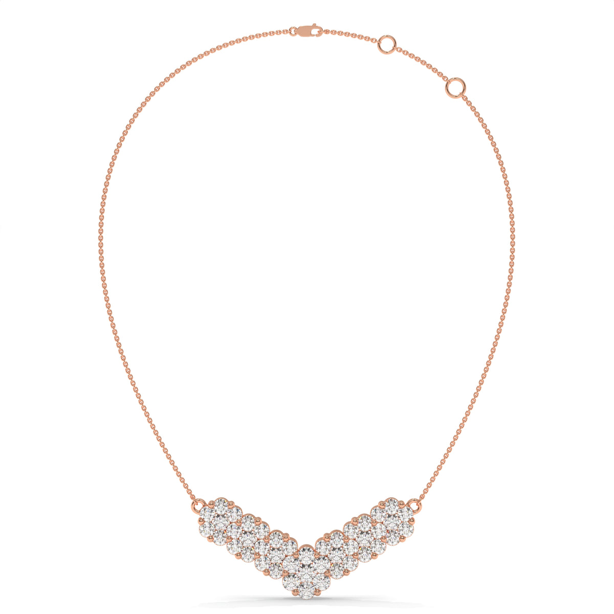 1.52 CT Diamond Chevron Pendant Necklace