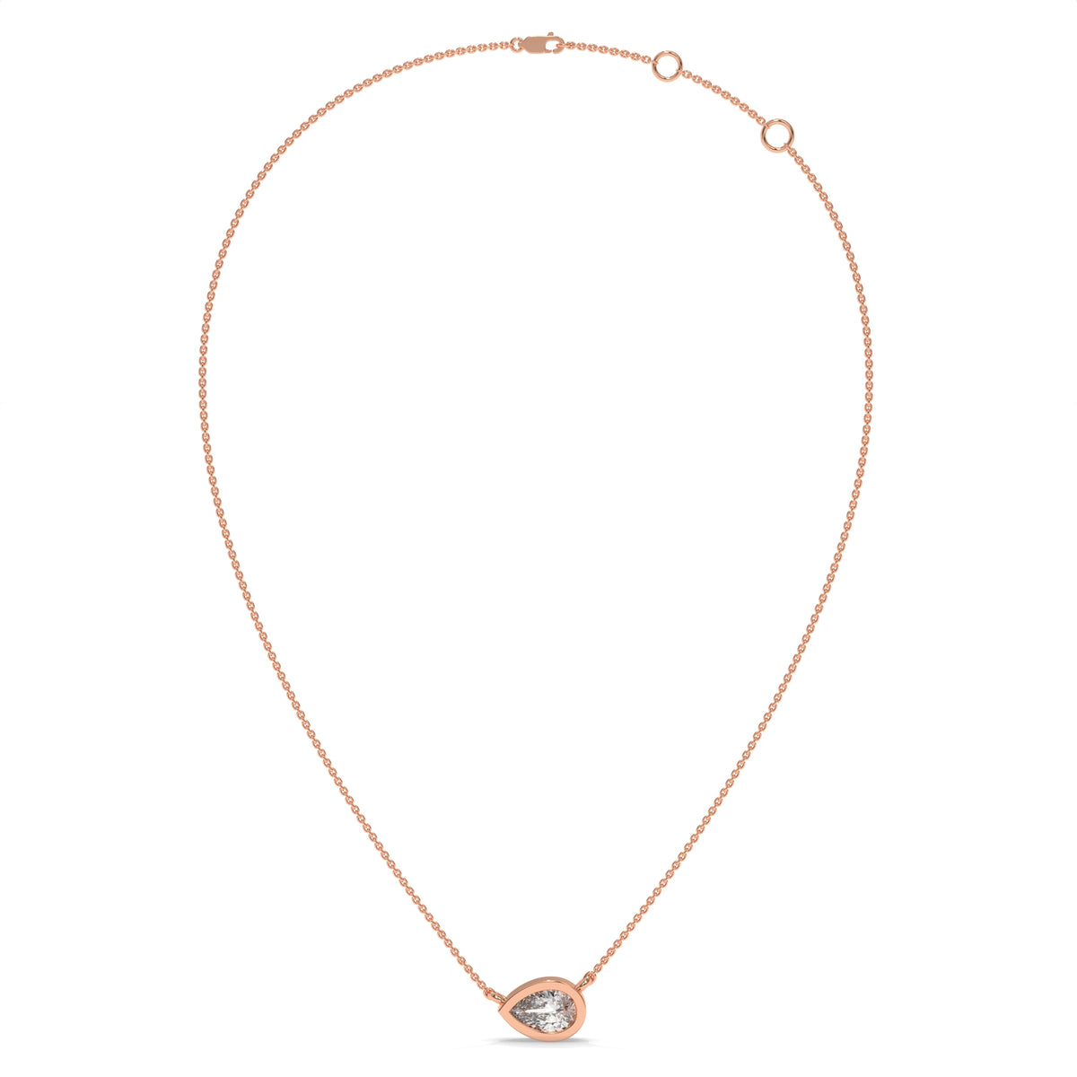 0.49 CT Pear Shaped Diamond Pendant Necklace