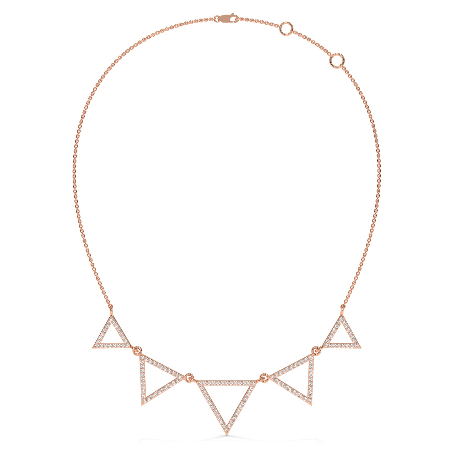 Geometric Diamond Station Necklace – 1.09 CTW