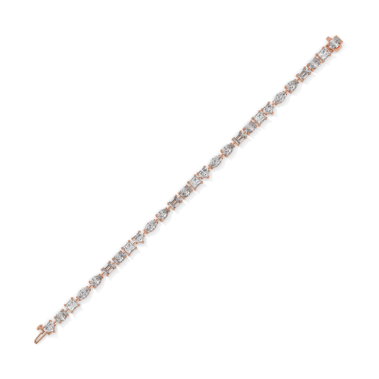 12.47 CTW Alternating Round Diamond Tennis Bracelet