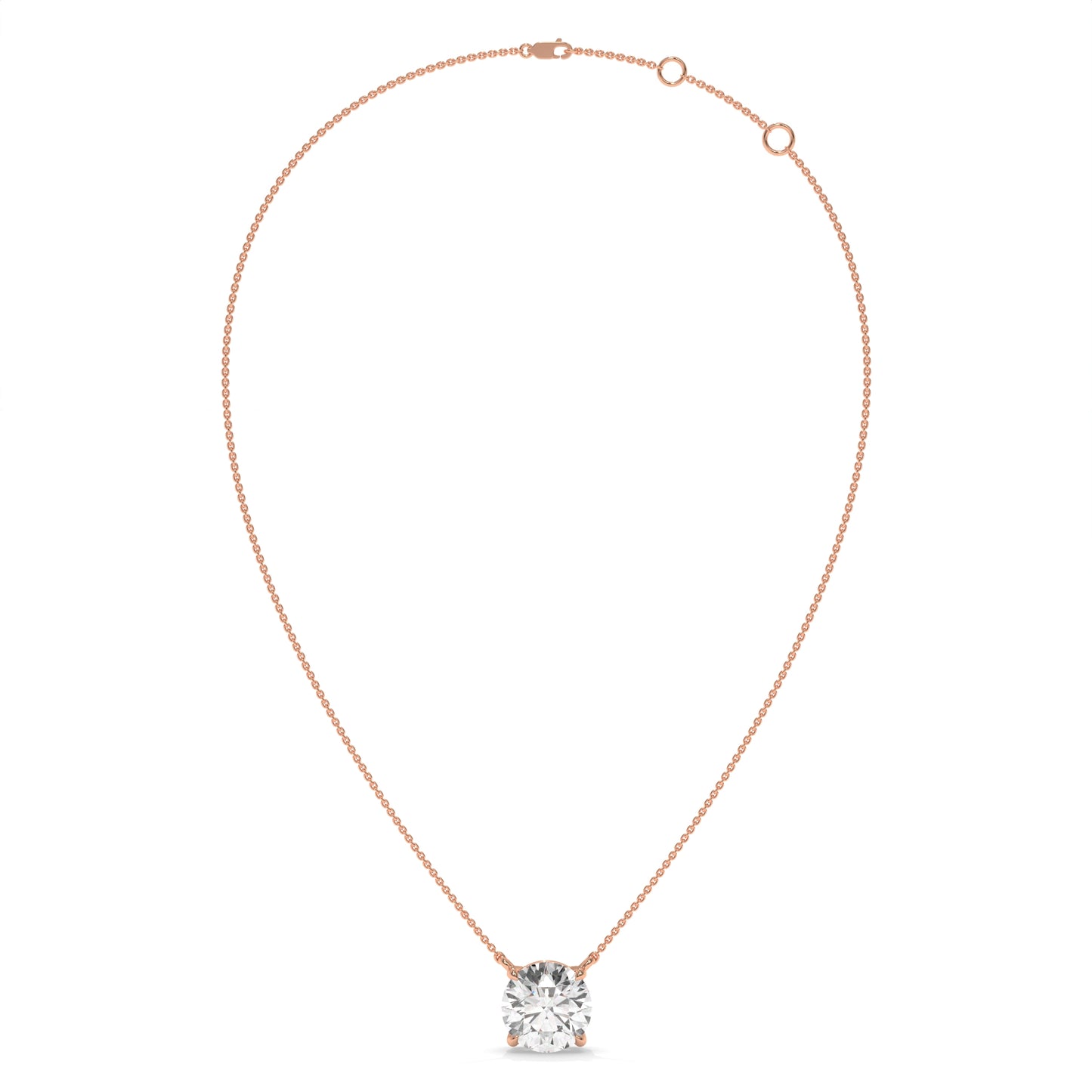 1.50 CT Round Lab-Grown Diamond Solitaire Pendant Necklace
