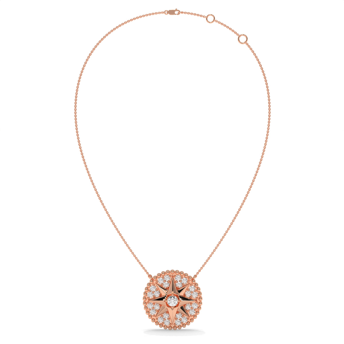 0.62 CT Diamond Star Pendant Necklace