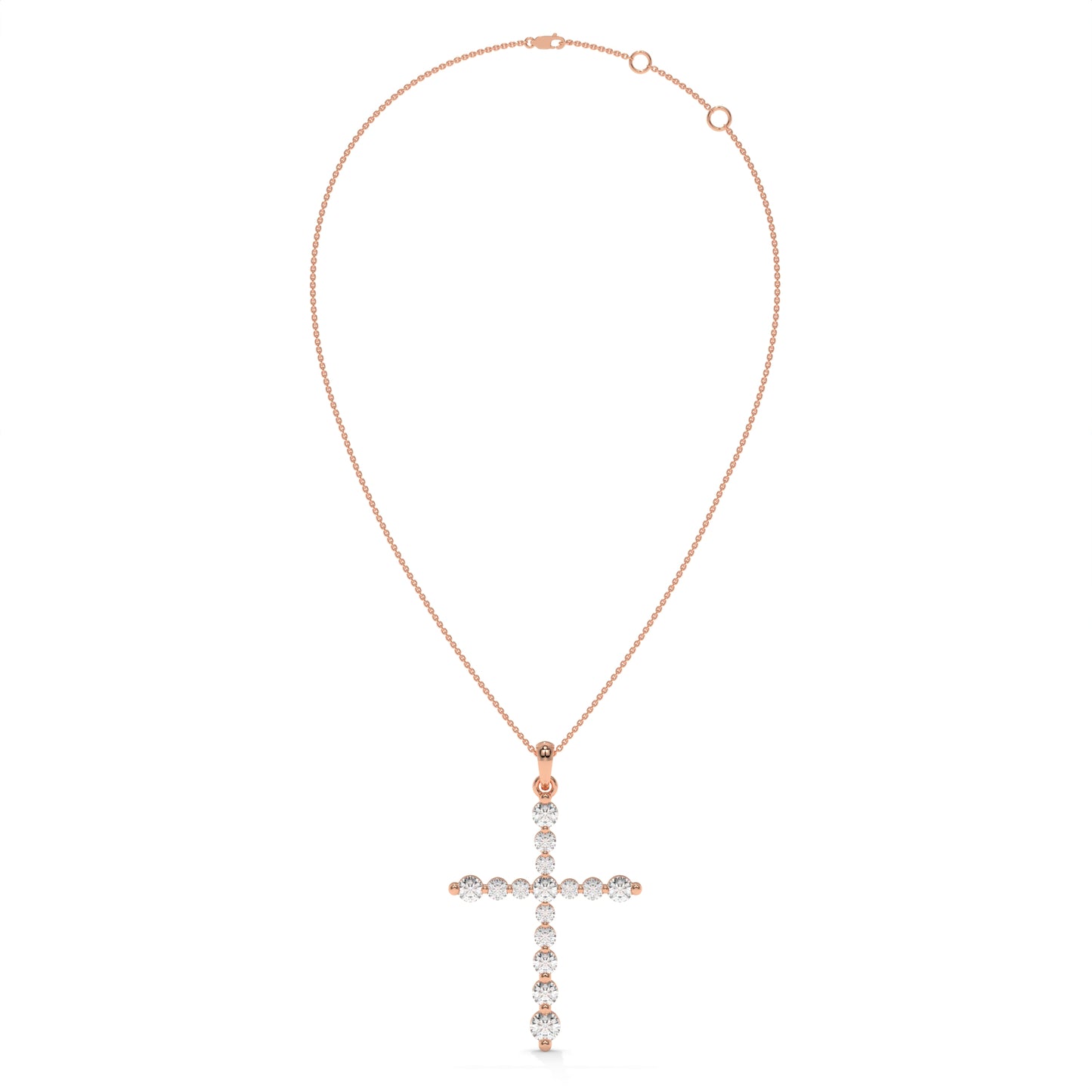 1.00 CTW Diamond Cross Pendant Necklace