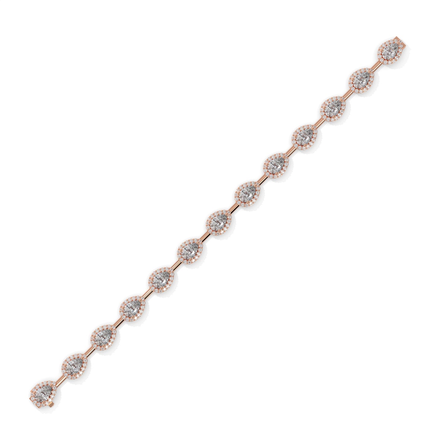 7.93 CTW  Diamond Floral Link Bracelet