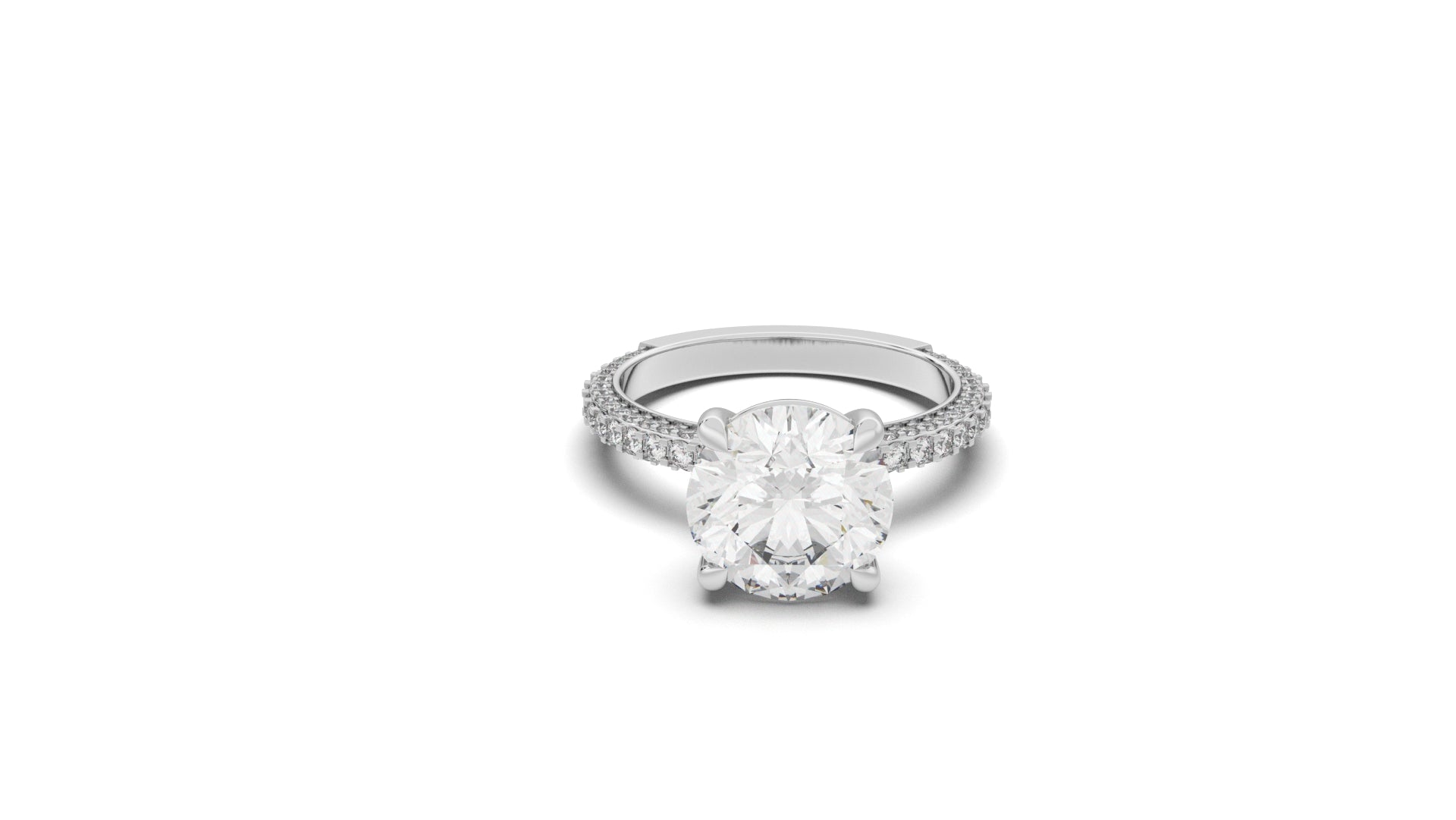 3.76 CTW Oval Diamond Pavé Engagement Ring