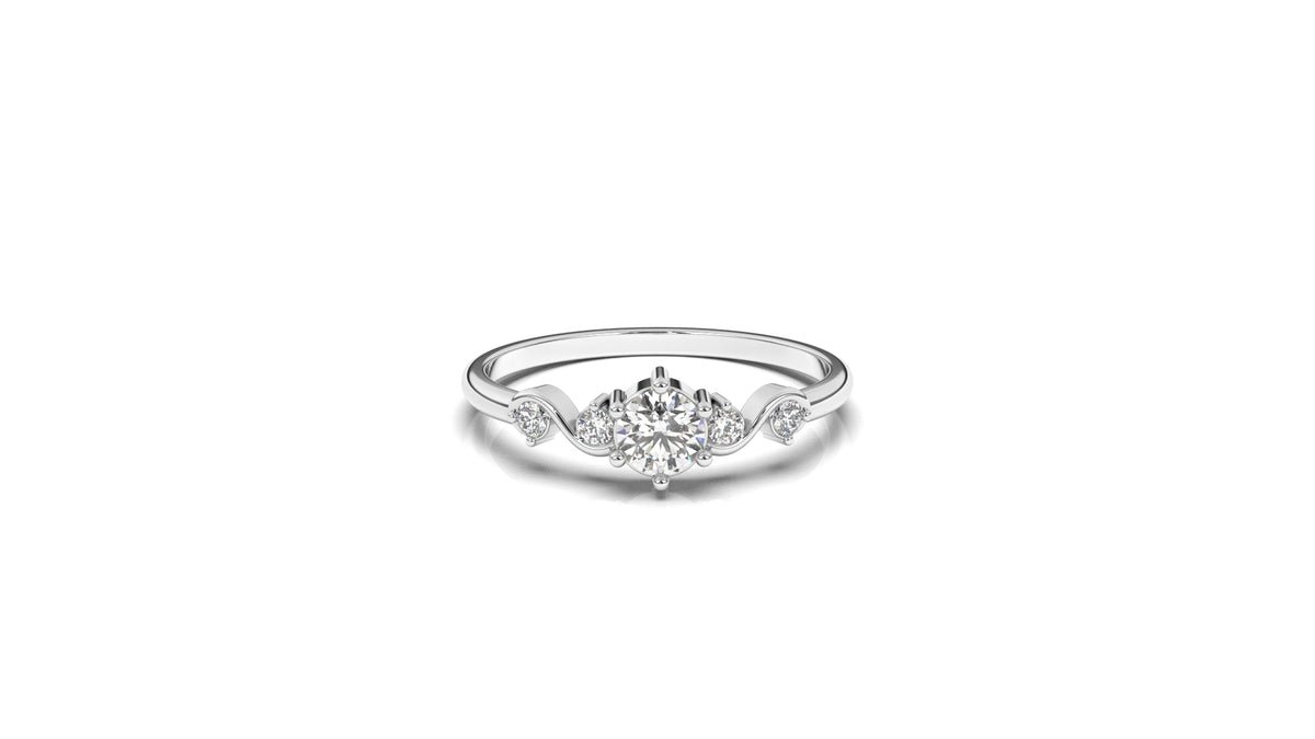 Silver ring with diamonds GLAM NYC