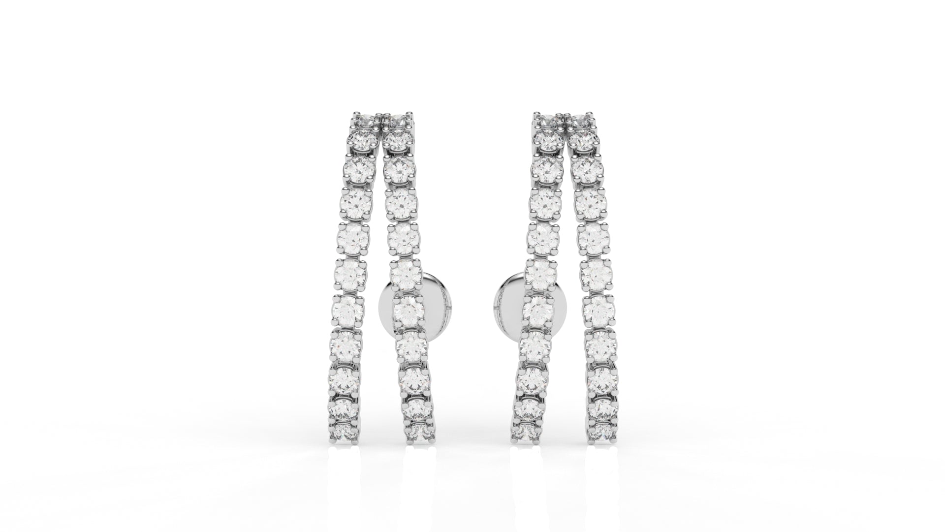 1.67 CTW Lab-Grown Diamond Hoop Earrings