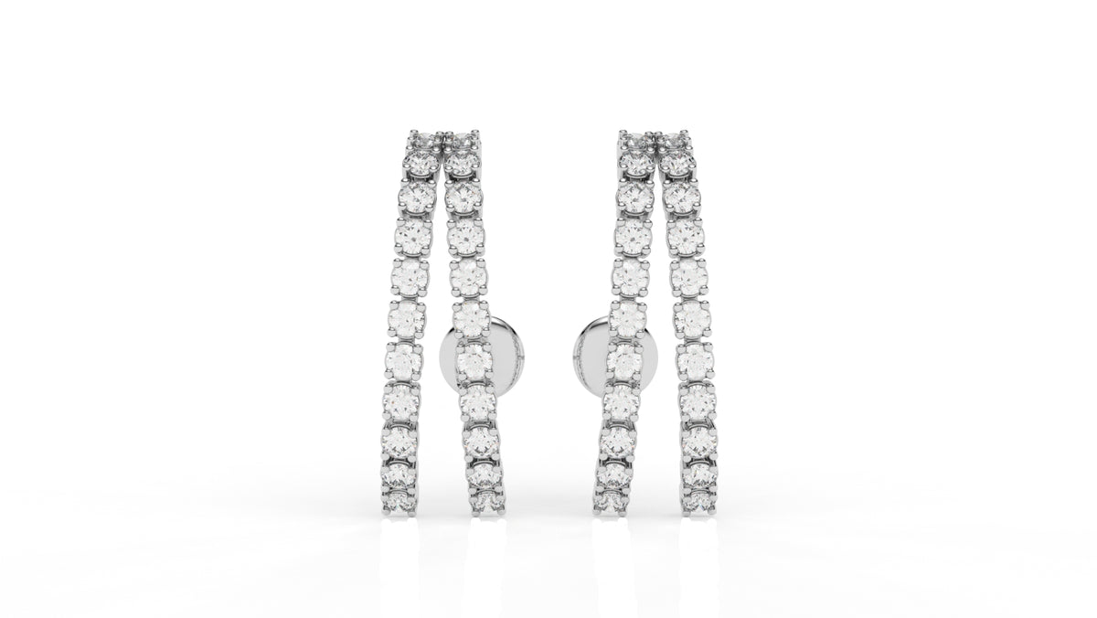 1.67 CTW Lab-Grown Diamond Hoop Earrings