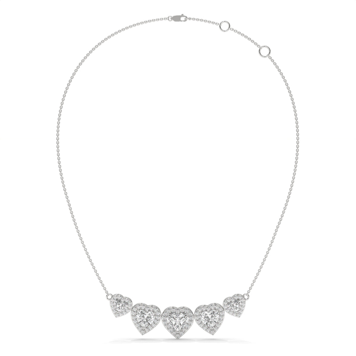 4.40 CTW Multi-Heart Lab-Grown Diamond Necklace
