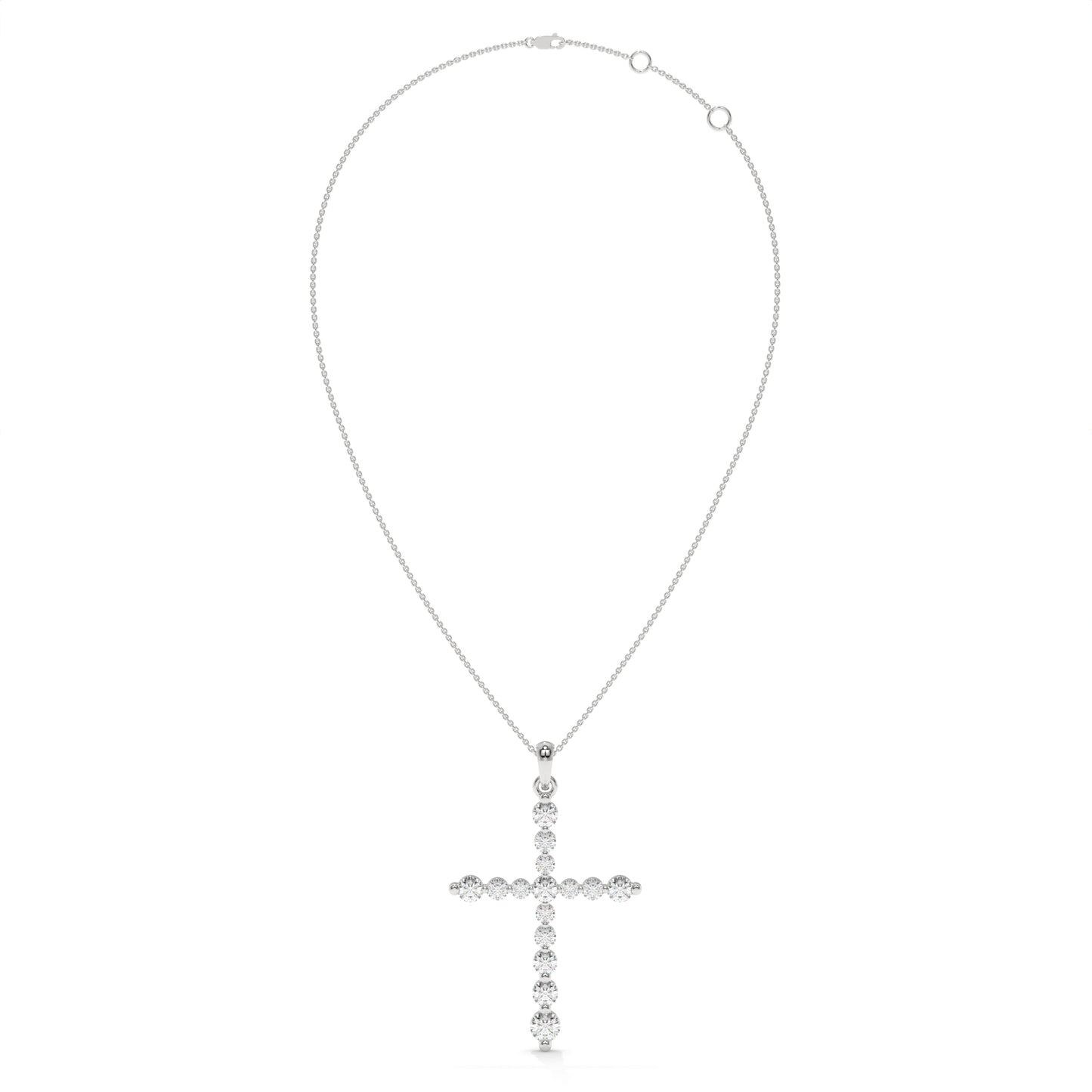 1.00 CTW Diamond Cross Pendant Necklace