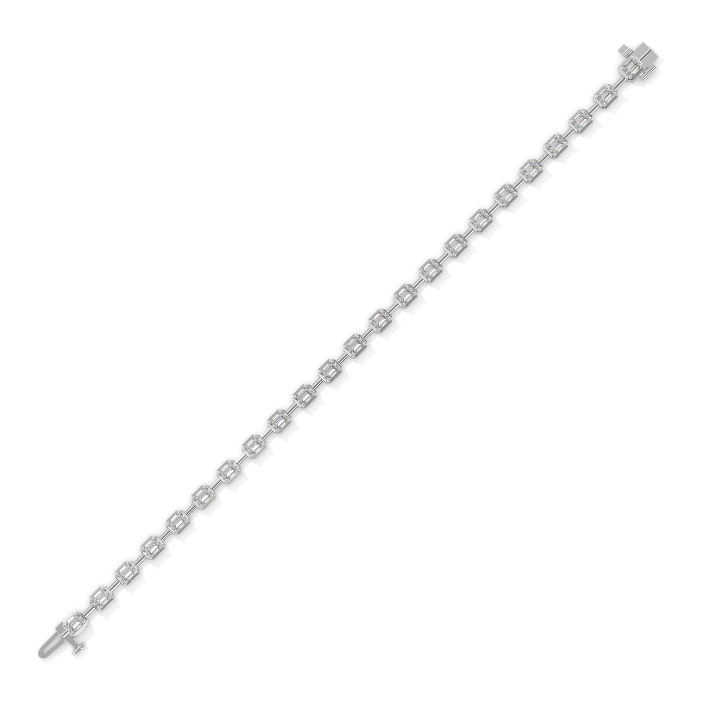 3.96 CTW Diamond Paperclip Link Bracelet