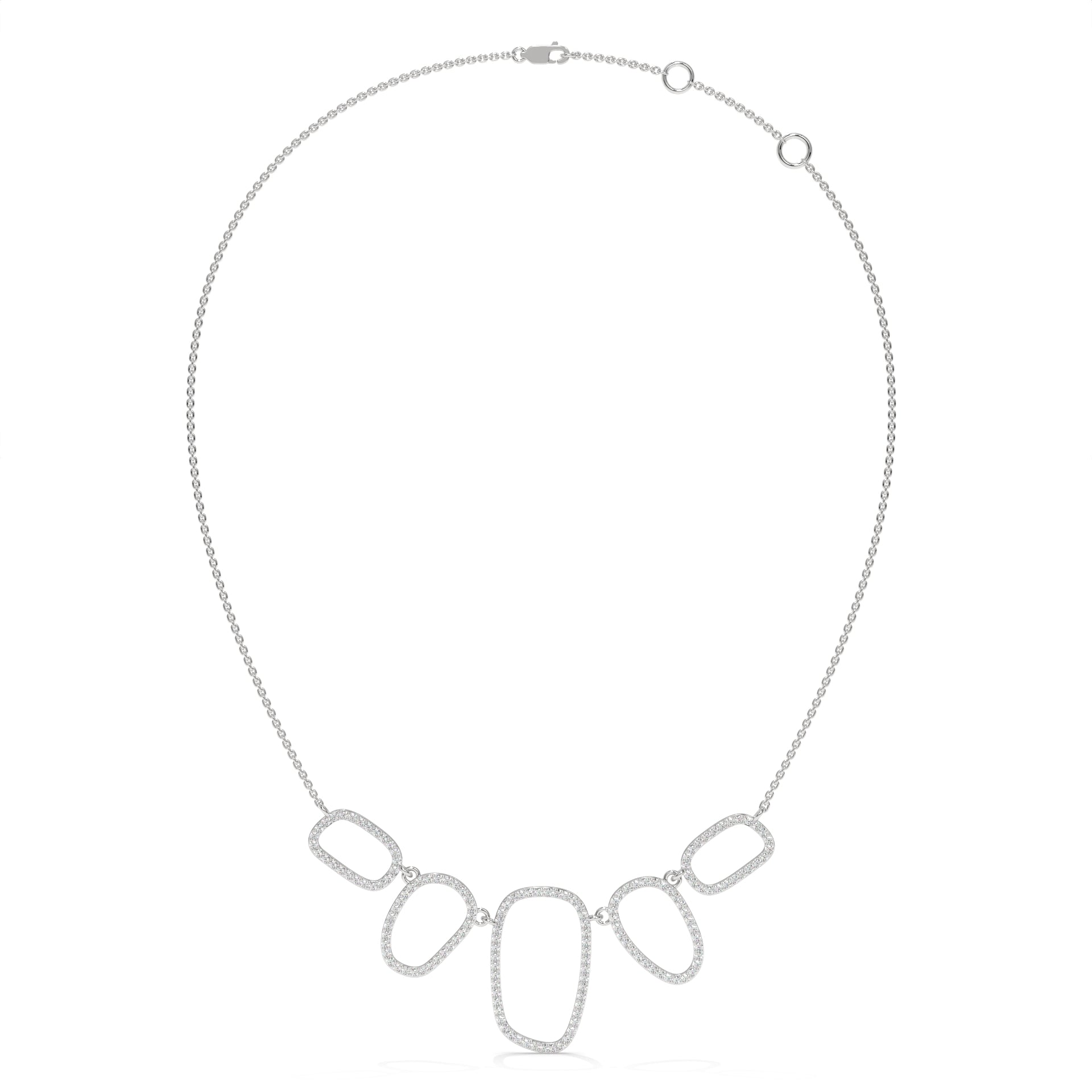 1.57 CT Diamond Multi-Shape Statement Necklace