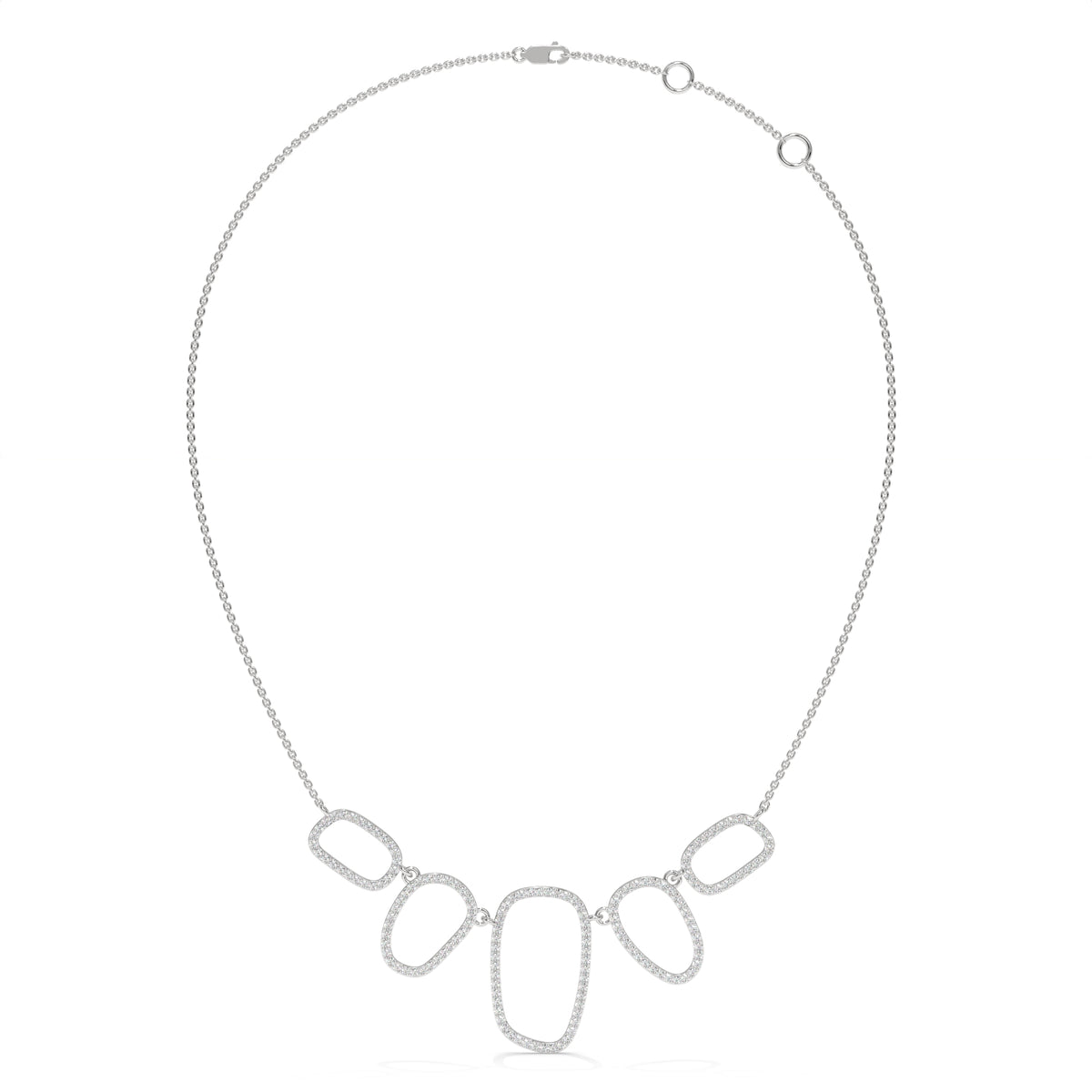 1.57 CT Diamond Multi-Shape Statement Necklace