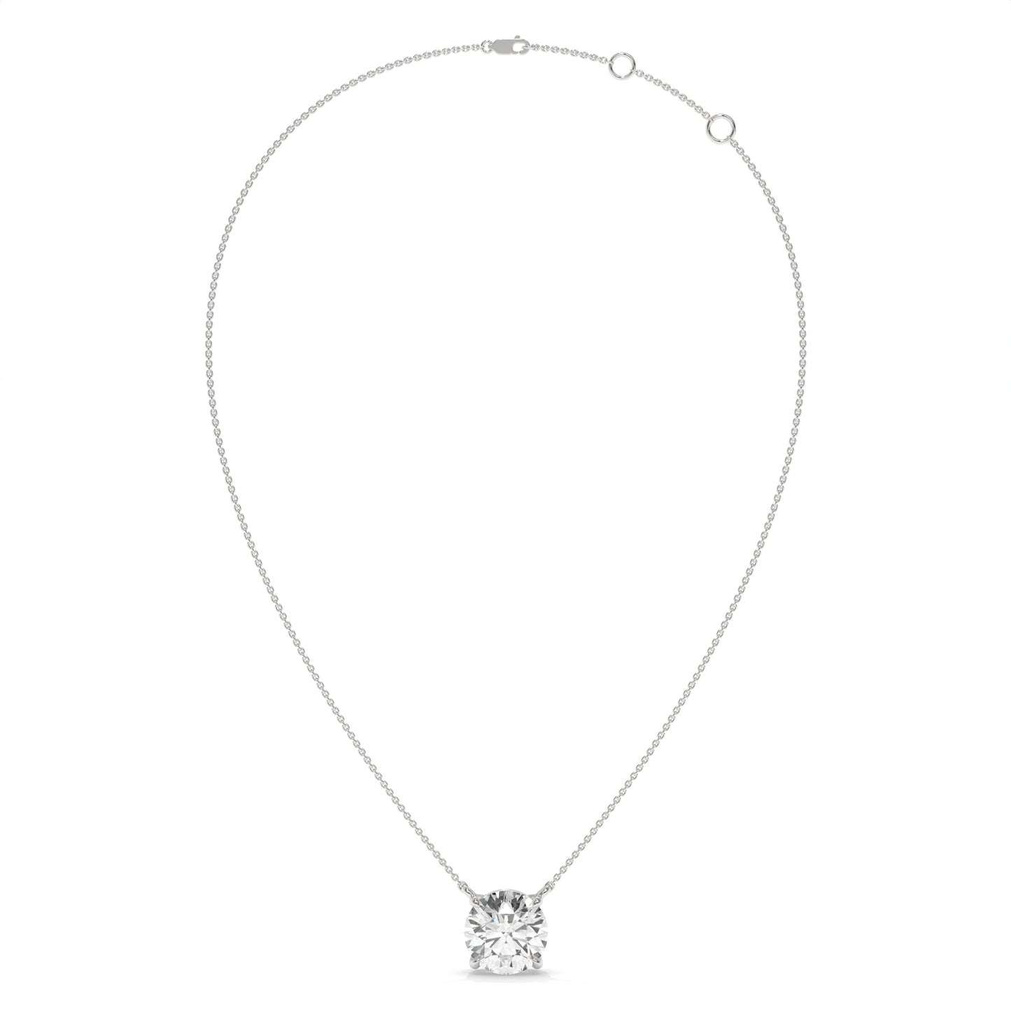 1.50 CT Round Lab-Grown Diamond Solitaire Pendant Necklace